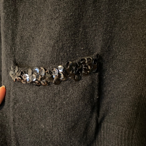 Tommy Hilfiger Embellished Sequin Trimmed Black Cardigan Pockets Women's… - Picture 4 of 5